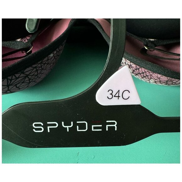 SPYDER NWT $68 2 Piece Lightly Padded Comfort BraS Purple and Black Women's 34C - Picture 8 of 9